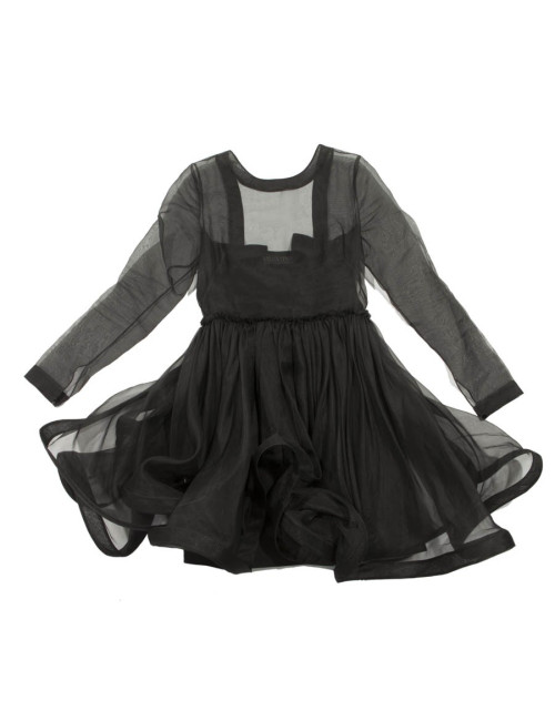 Black VALENTINO T40 IT/36 FRorganza cocktail dress with Ruffles