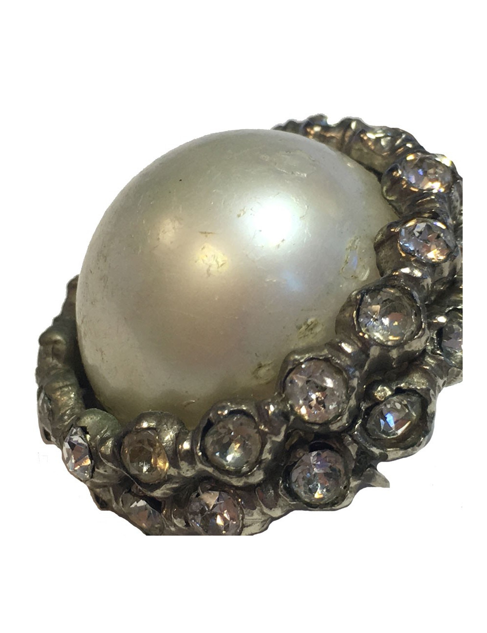 Clips CHANEL Vintage Pearl Pearl Earrings