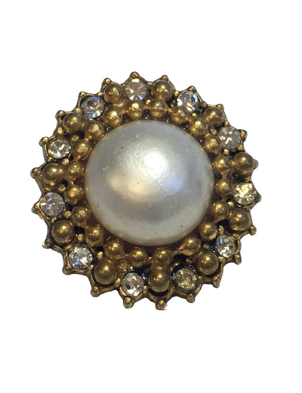  CHANEL Vintage clip-on earrings in gilt metal, molten glass and rhinestones