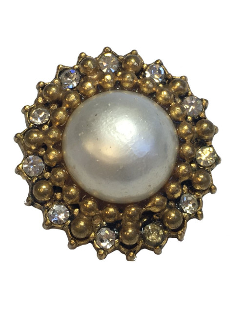 Boucles d'oreille clips CHANEL perle nacrée Vintage