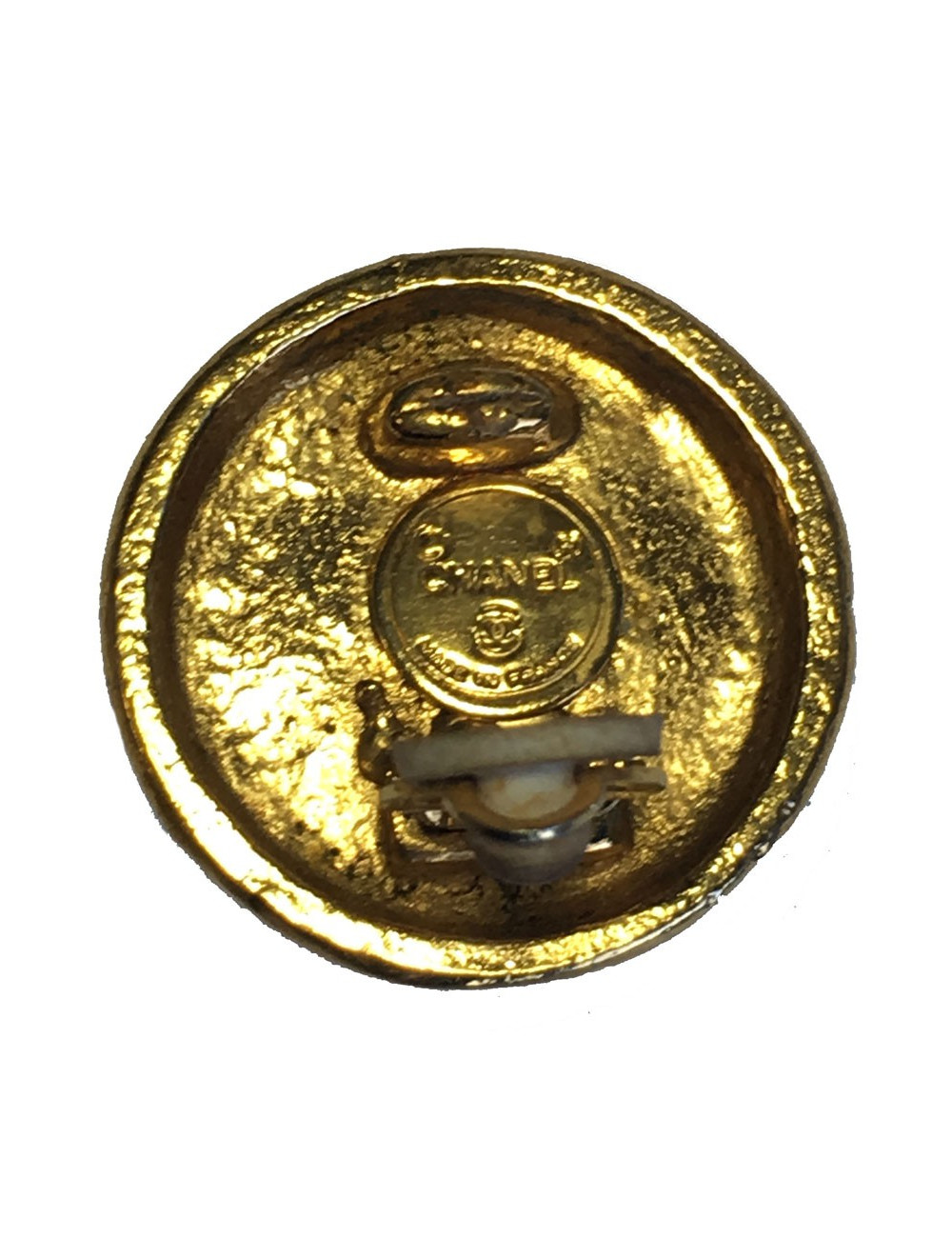 Boucles d'oreille clips CHANEL perle nacrée Vintage