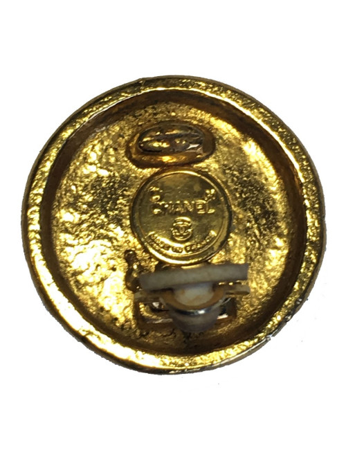 Boucles d'oreille clips CHANEL perle nacrée Vintage