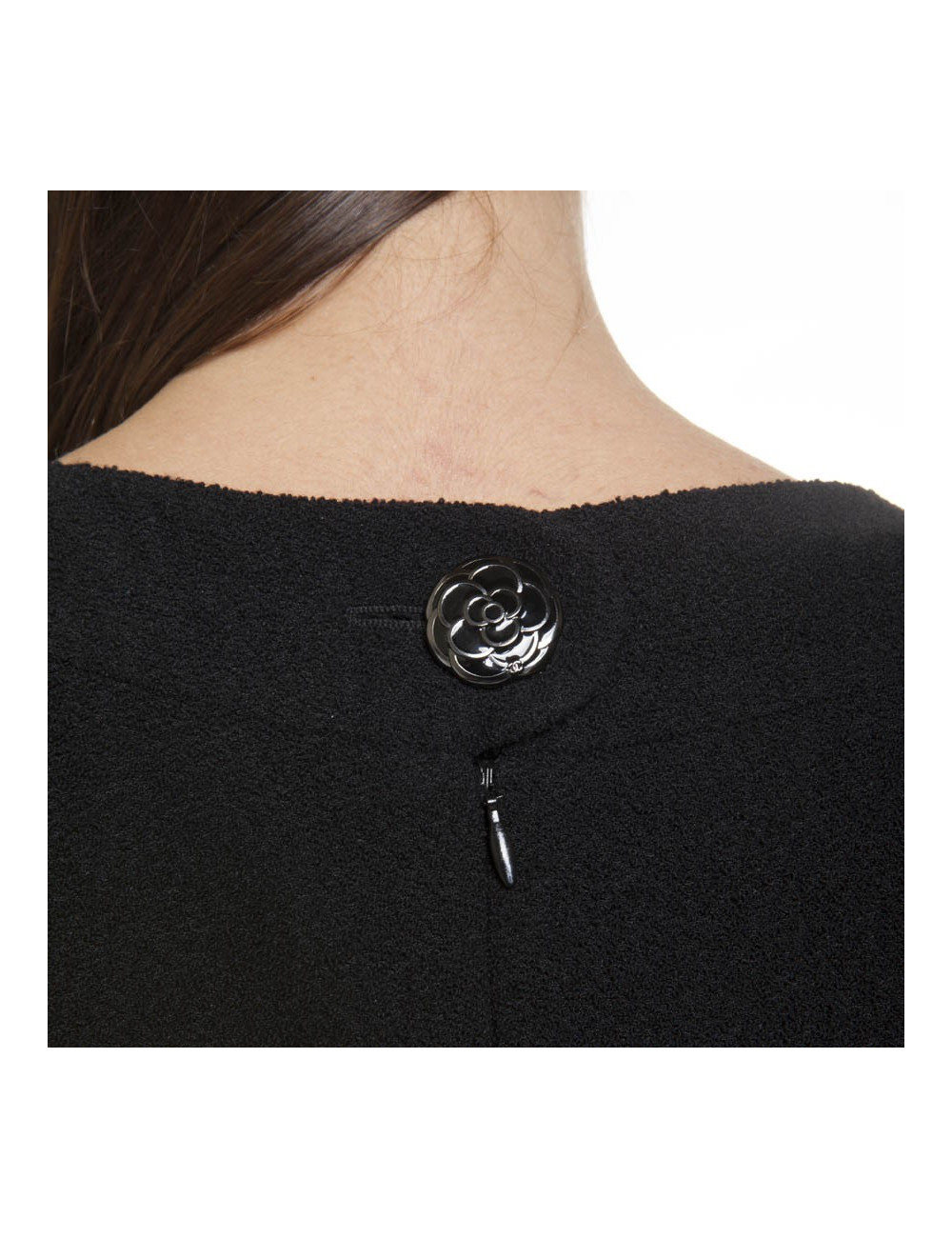 Robe CHANEL T 36 laine noire