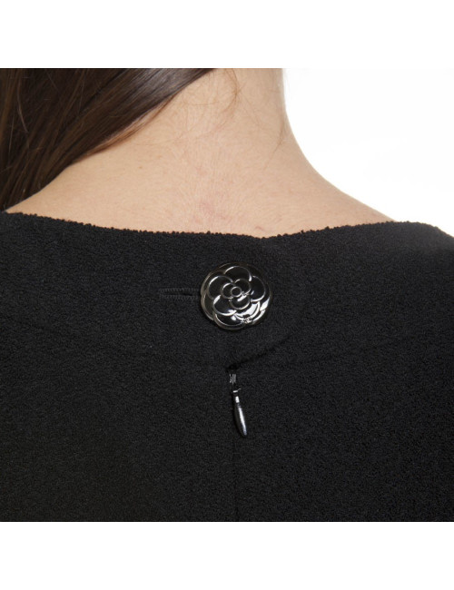 CHANEL T 36 Black wool dress