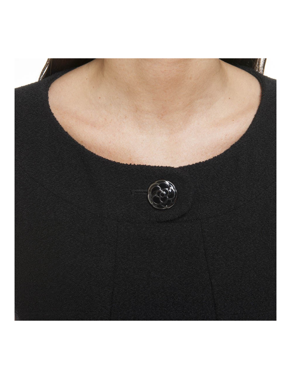 CHANEL T 36 Black wool dress