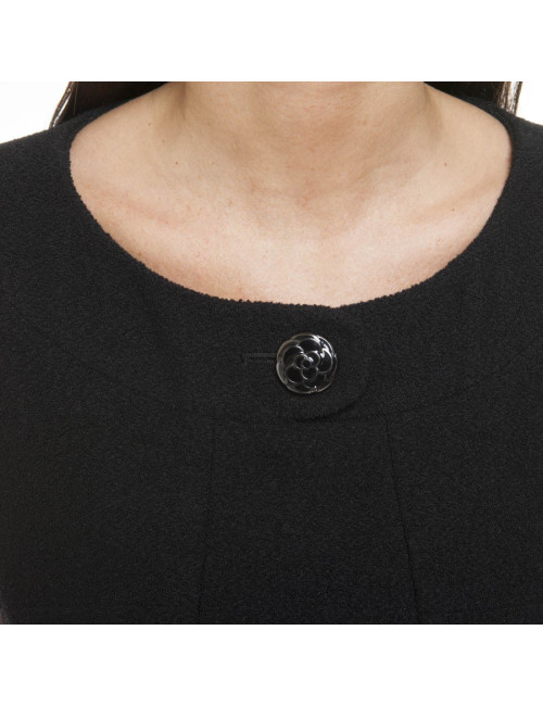 CHANEL T 36 Black wool dress