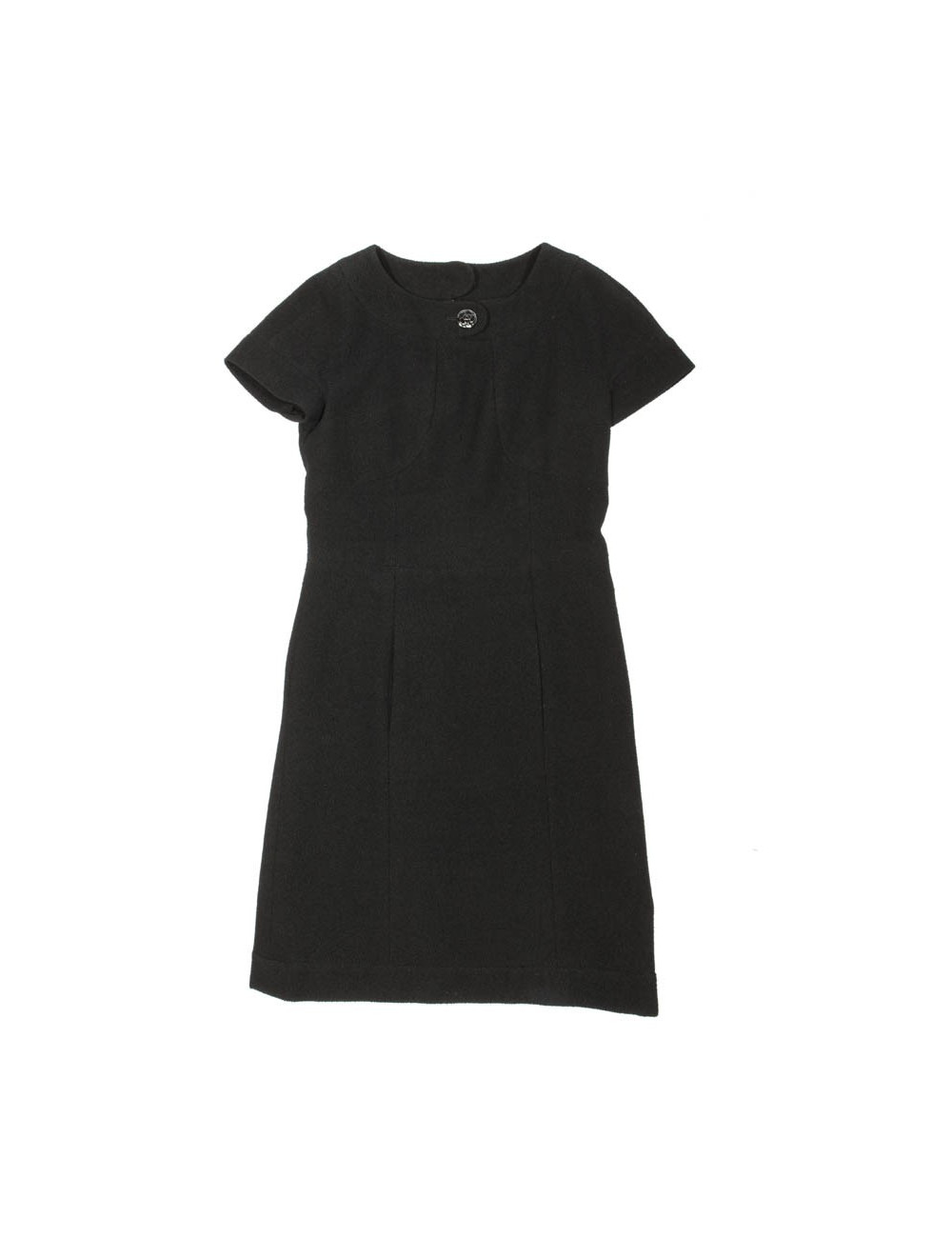 CHANEL T 36 Black wool dress