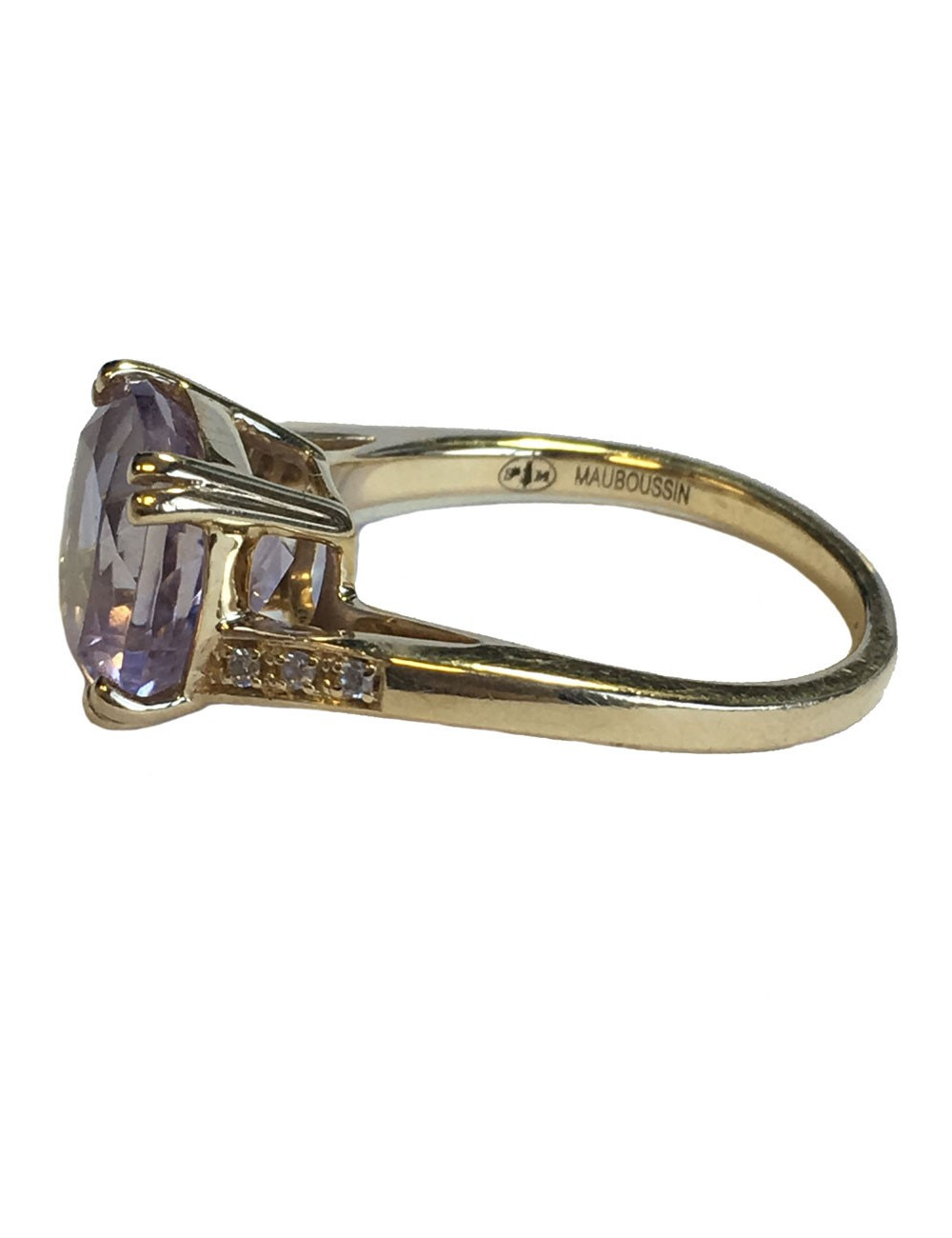 Gold yellow, amethyst and bright ring MAUBOUSSIN "Love hangover" T 52