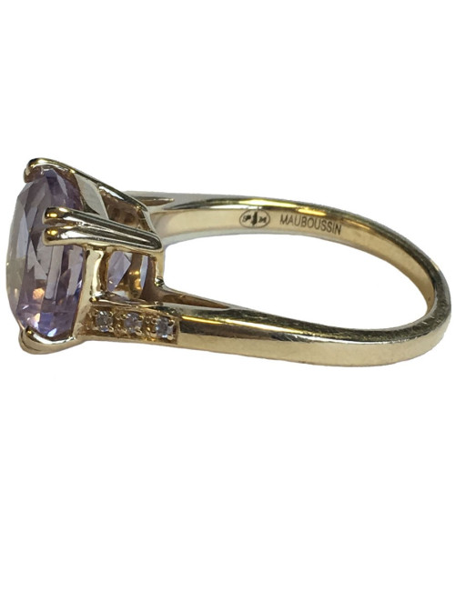 Gold yellow, amethyst and bright ring MAUBOUSSIN "Love hangover" T 52