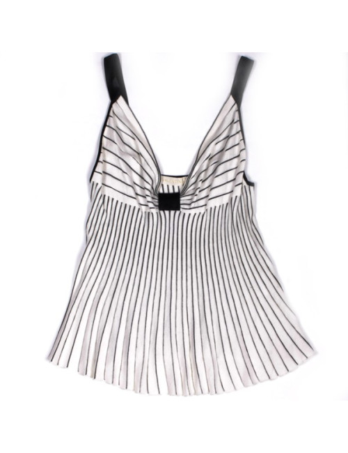 Top  VALENTINO  blanc rayé noir