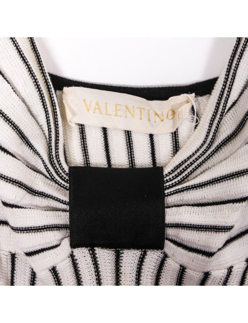 Top  VALENTINO  blanc rayé noir