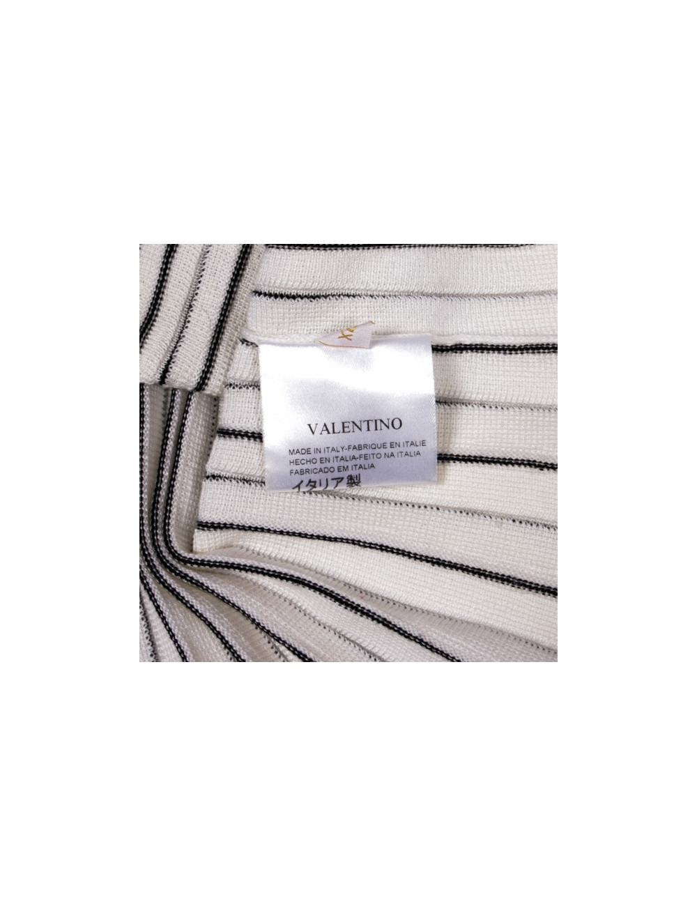 Top  VALENTINO  blanc rayé noir