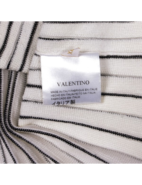Top  VALENTINO  blanc rayé noir