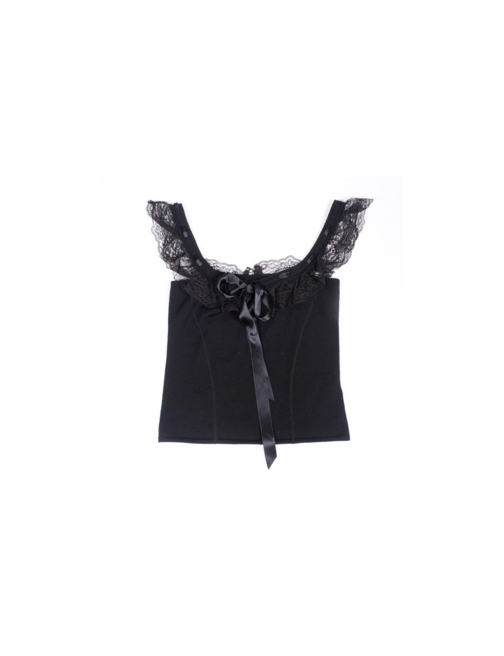 Top VALENTINO dentelle et ruban noir
