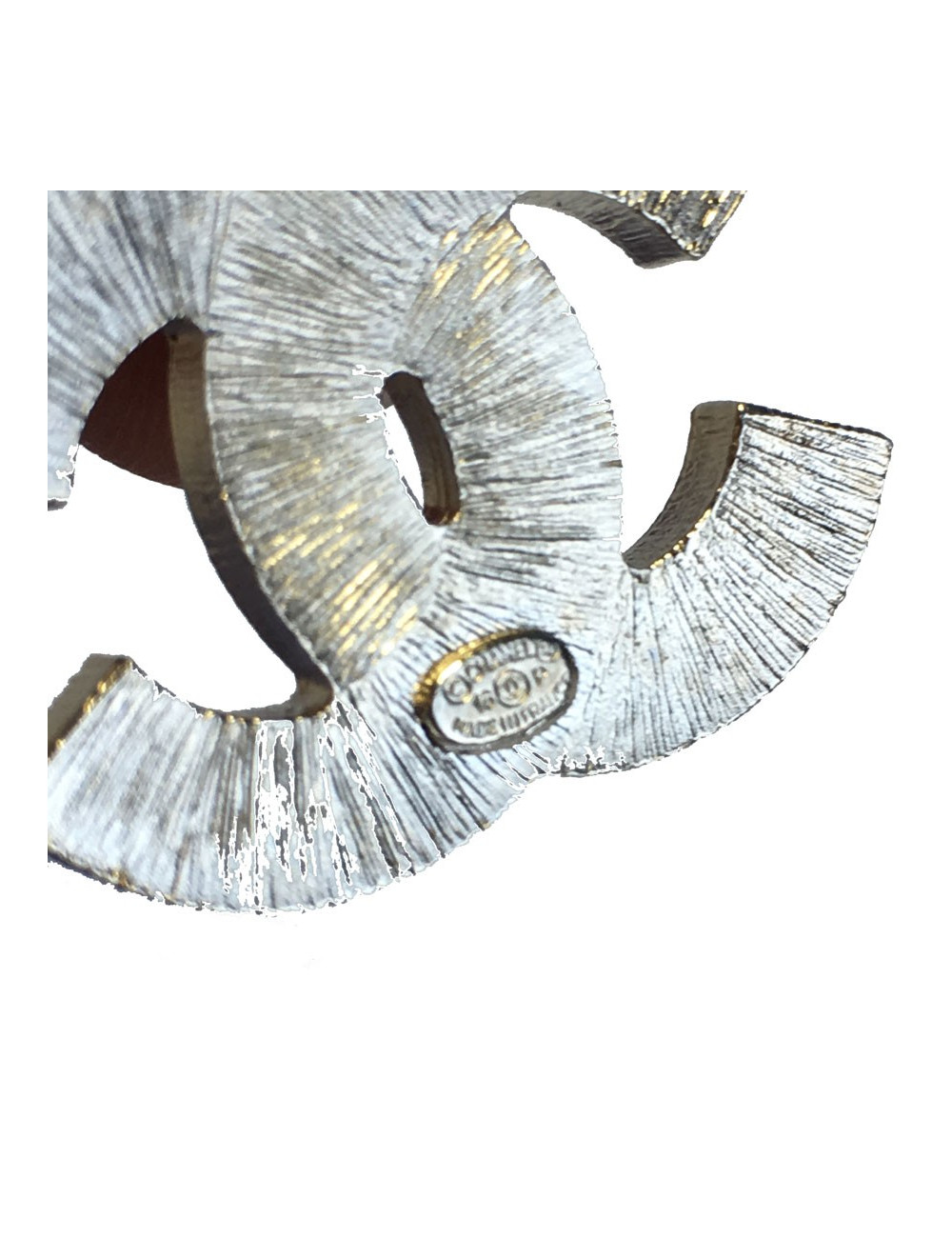 Boucles d'oreilles CHANEL CC noir perlés et métal doré