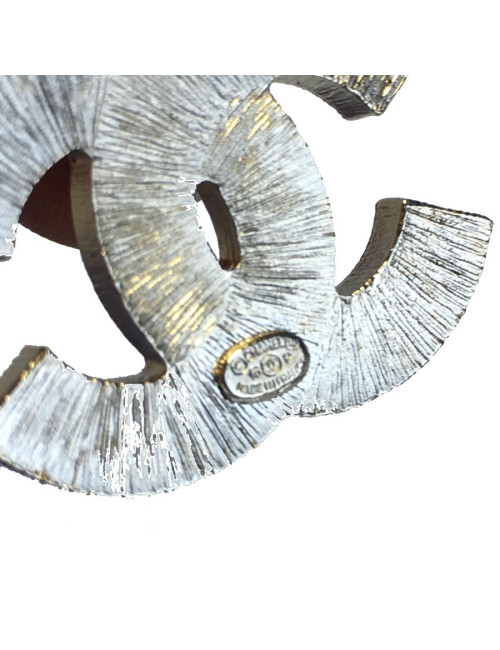 Boucles d'oreilles CHANEL CC noir perlés et métal doré