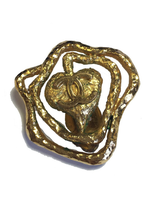 CHANEL Vintage clip-on earrings in gilt metal