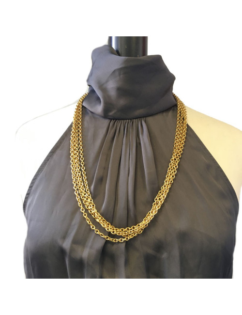 BALENCIAGA belt in gilded metal chain, rhinestones and resin