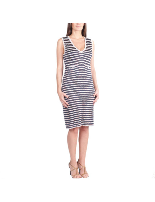 Striped mesh dress CHANEL T 42 en