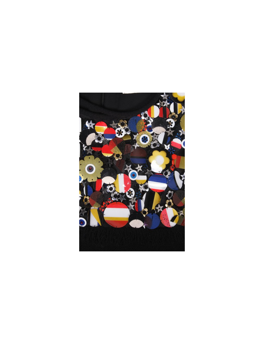 CHANEL dress in black wool and flags embroidery size 38EU