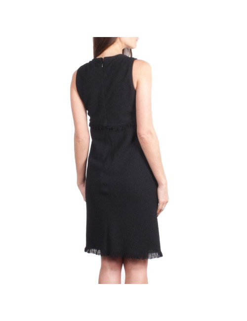 CHANEL dress in black wool and flags embroidery size 38EU