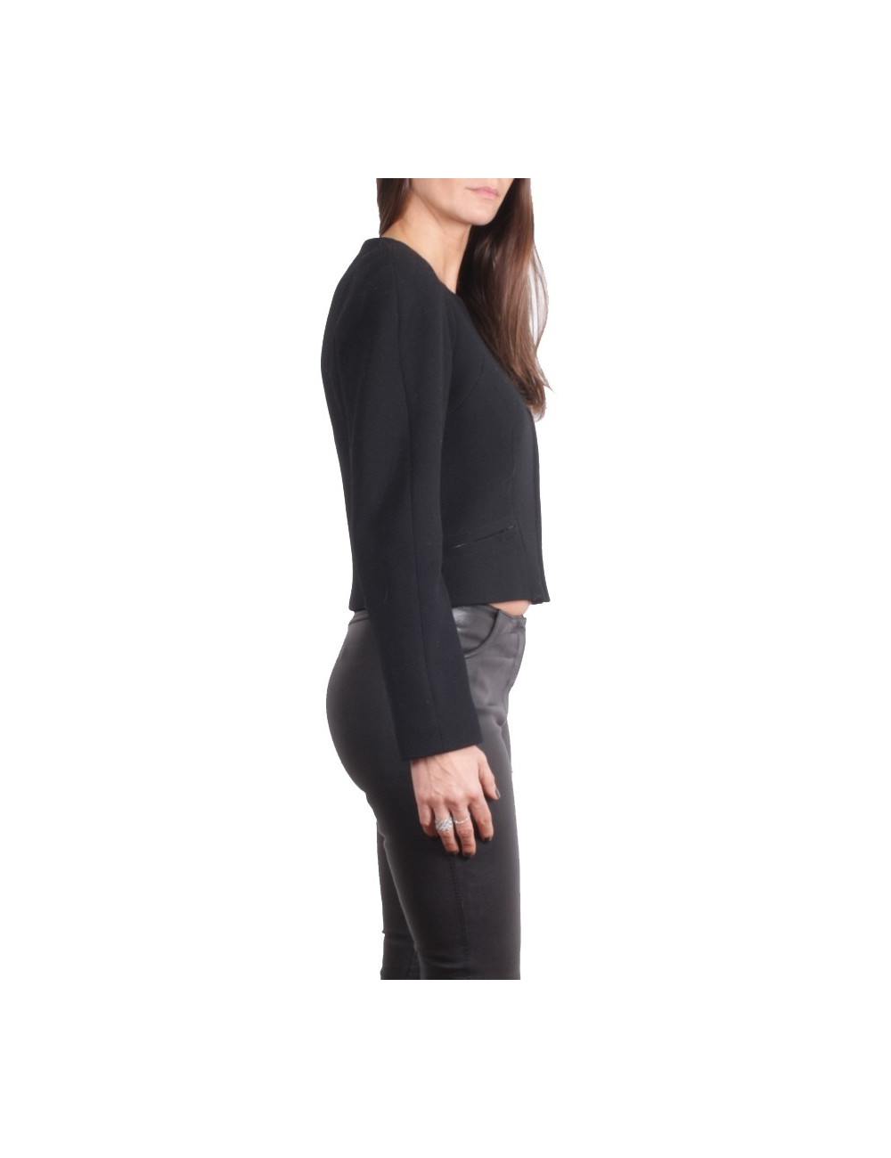 CHANEL T 40FR black short jacket