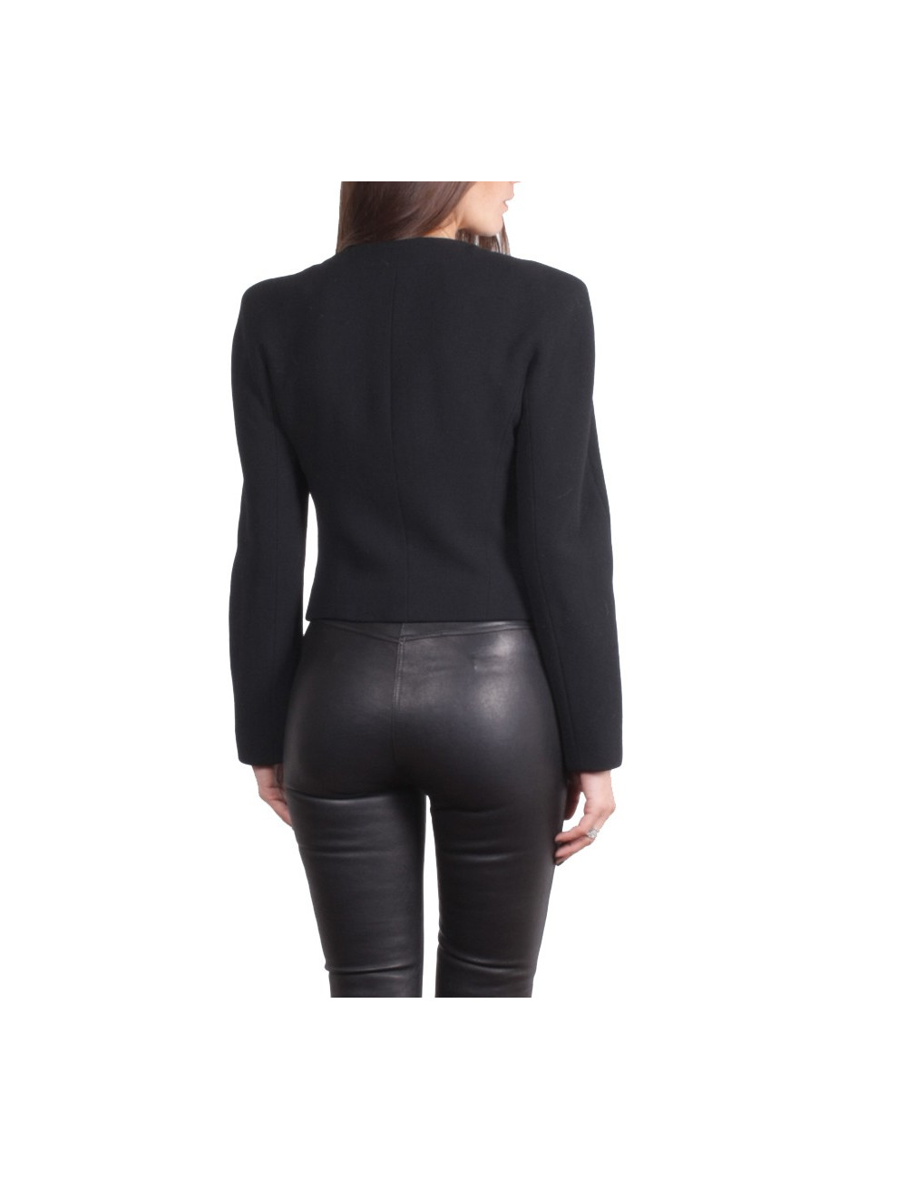 CHANEL T 40FR black short jacket