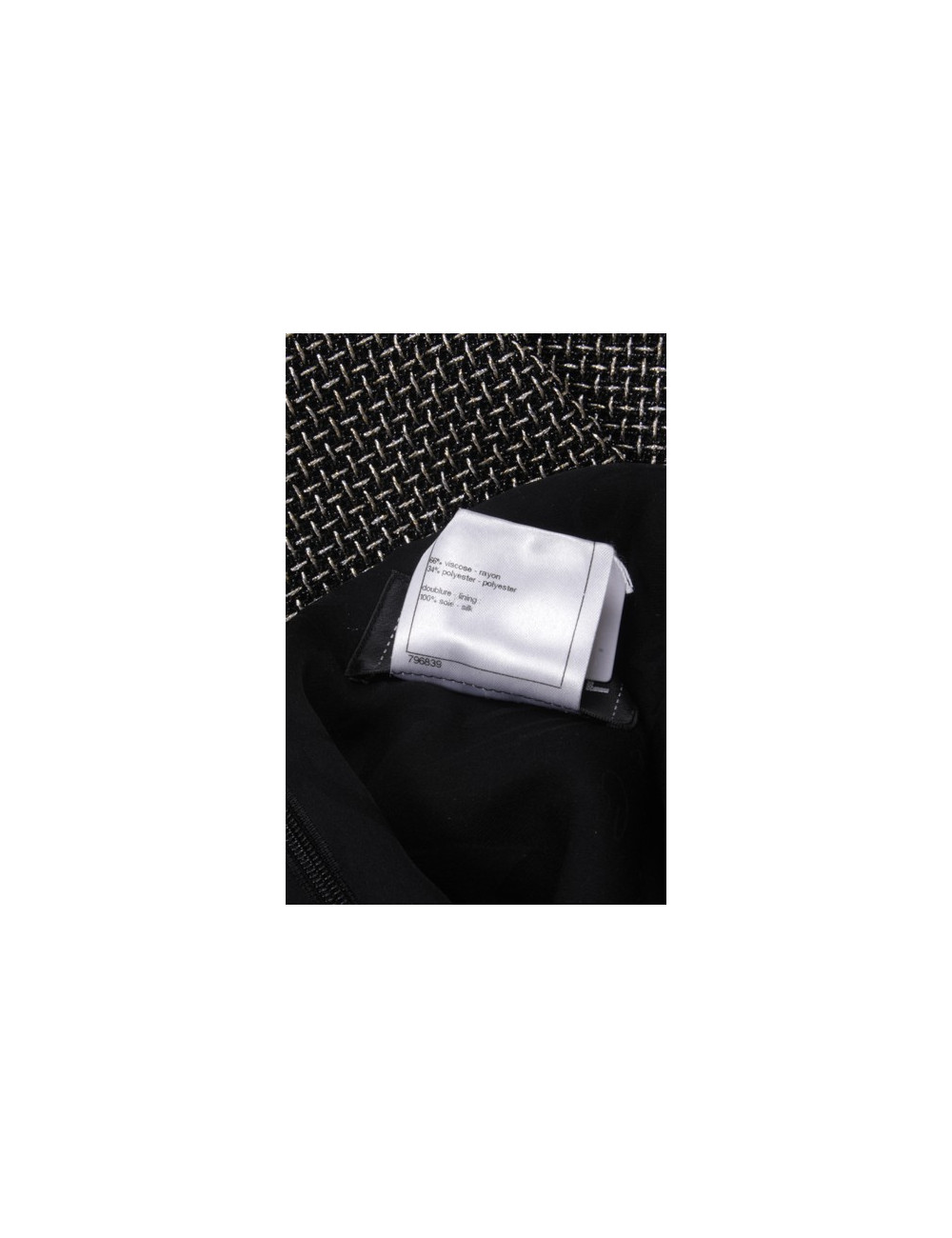 Dress CHANEL T 34 metallic silver and black wires