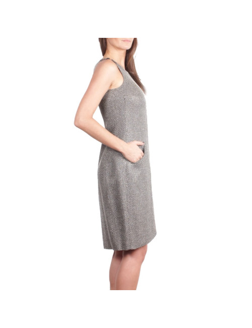 Dress CHANEL T 34 metallic silver and black wires