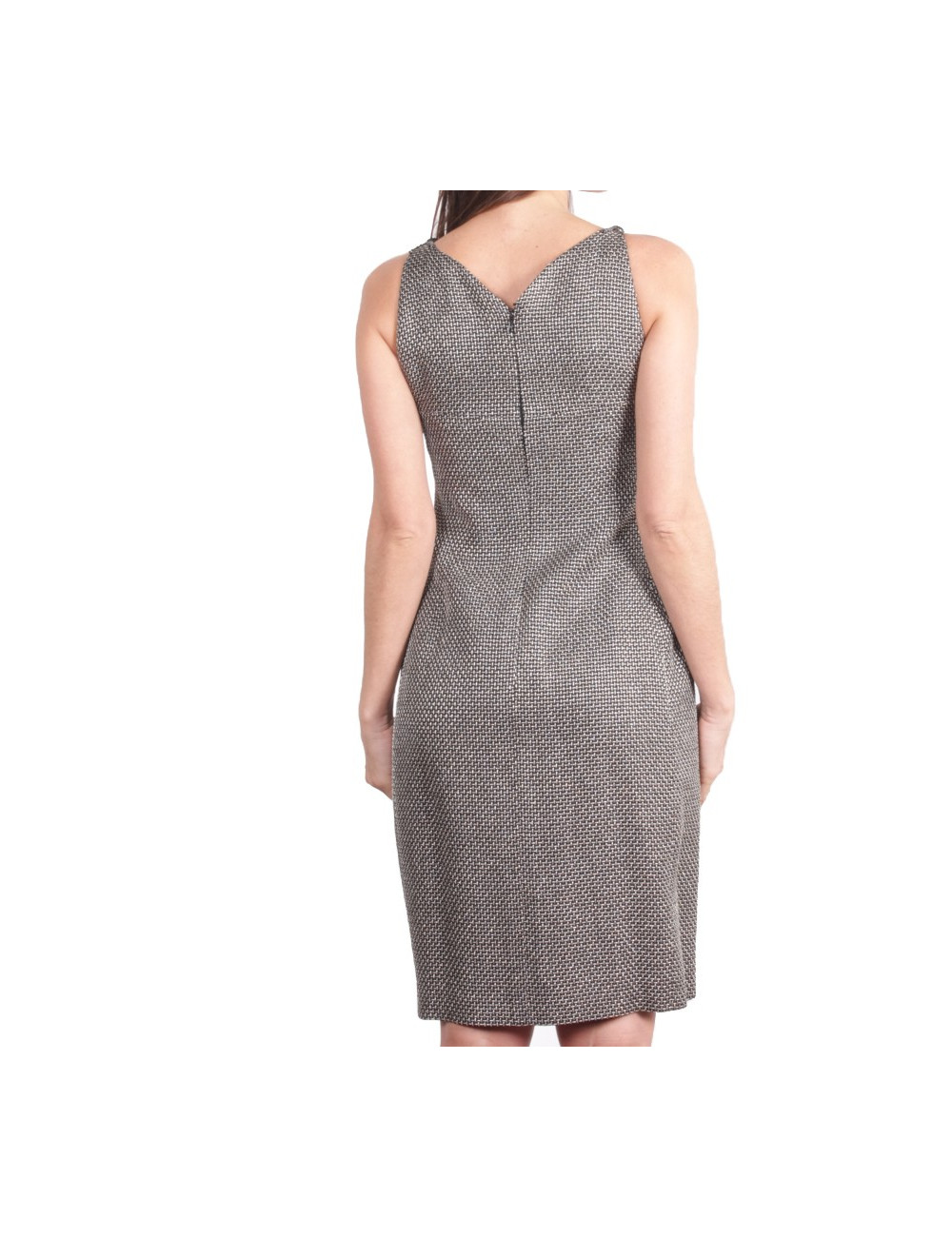 Dress CHANEL T 34 metallic silver and black wires