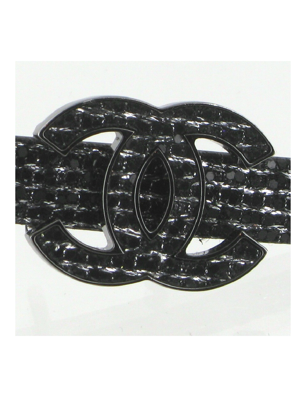 Ceinture CC à paillettes noires CHANEL