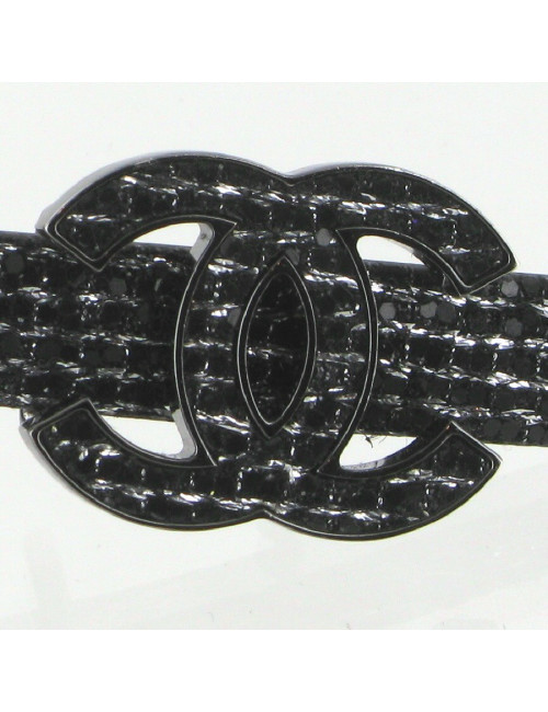 Ceinture CC à paillettes noires CHANEL