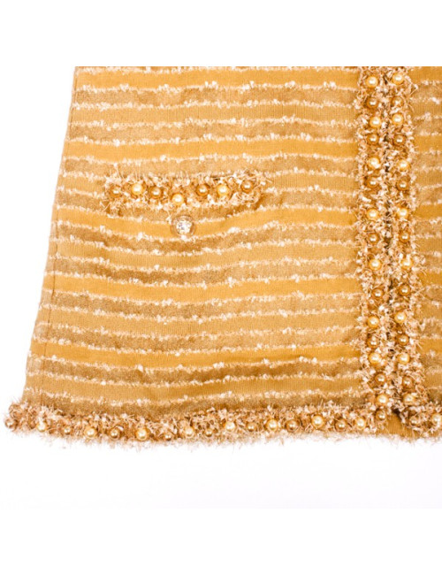 Jacket "Paris-Dubai" T 38 EN gold and Pearly beads