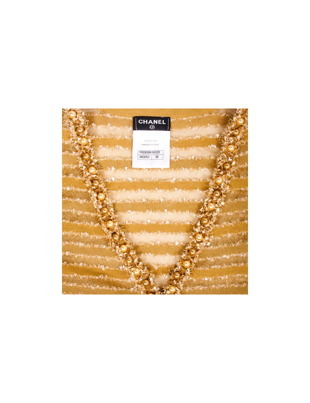 Jacket "Paris-Dubai" T 38 EN gold and Pearly beads
