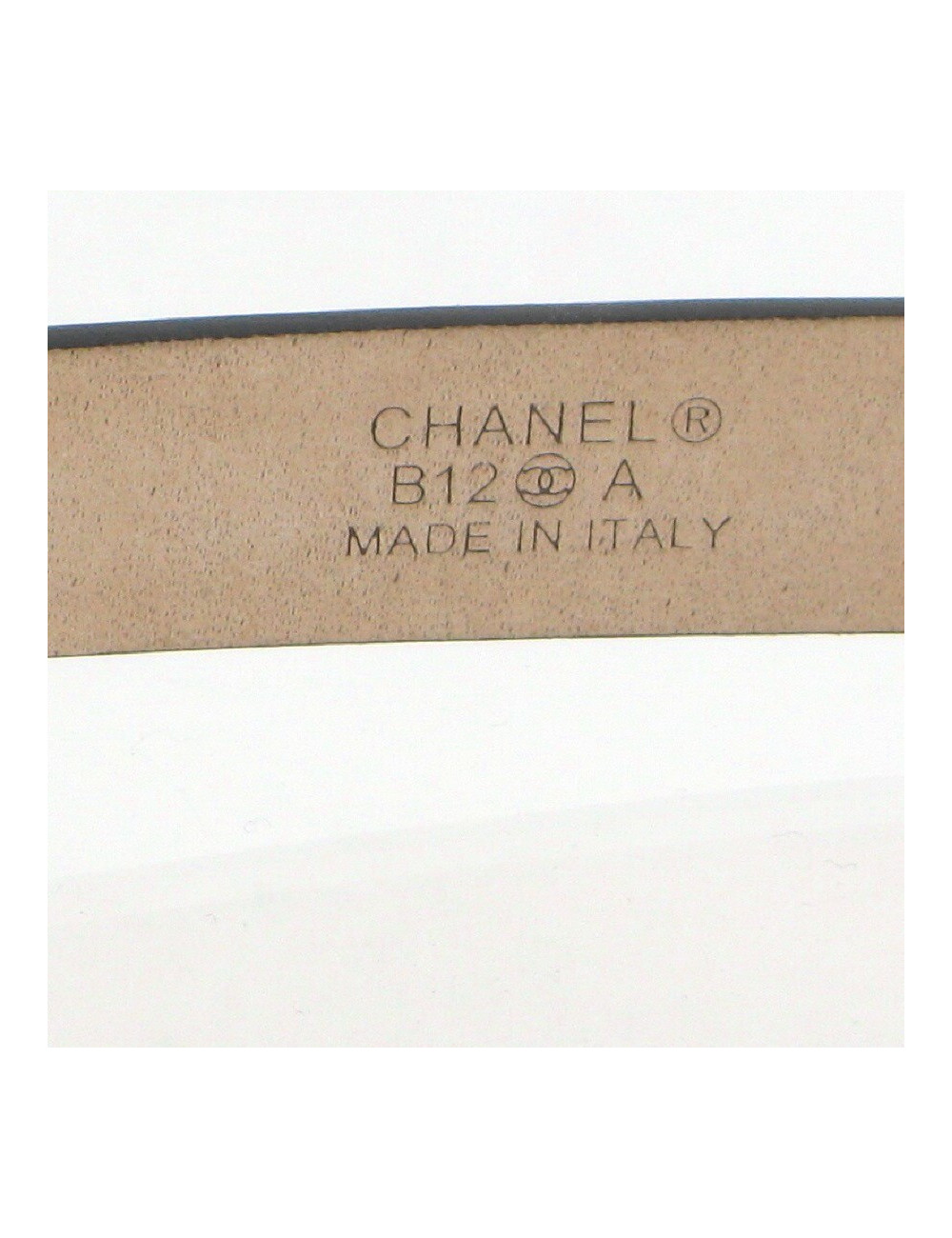 Ceinture en cuir vernis noir CHANEL