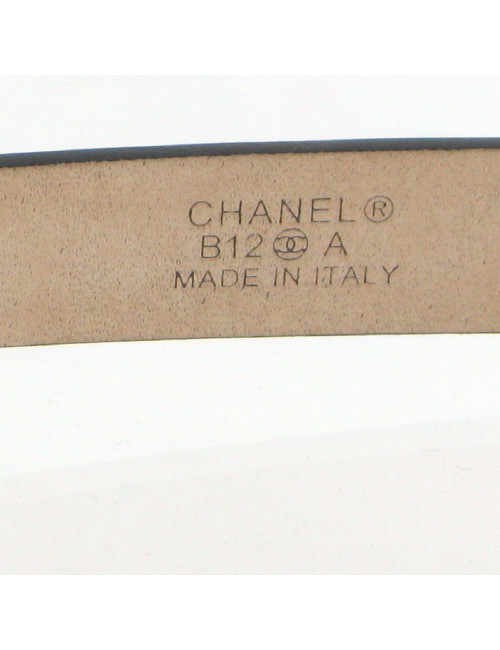 Ceinture en cuir vernis noir CHANEL