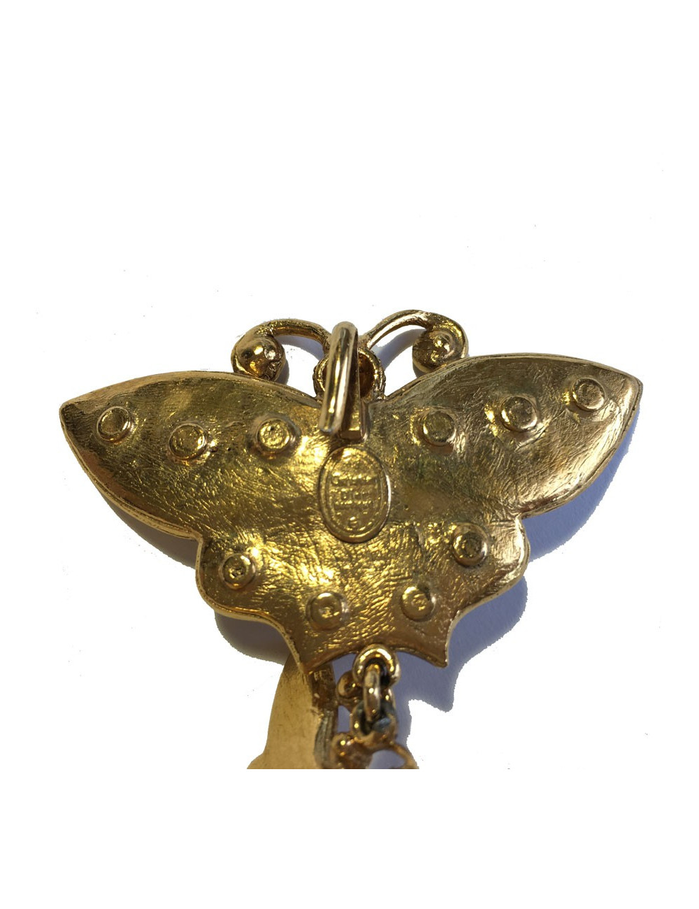 Ceinture CHRISTIAN DIOR Couture vintage en métal doré et strass