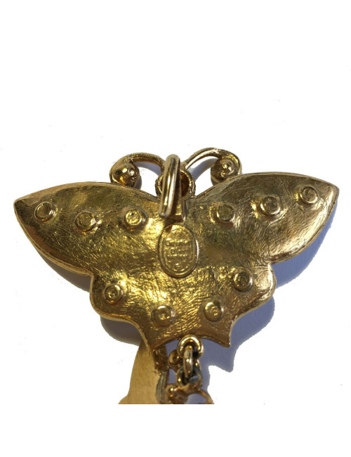 Ceinture CHRISTIAN DIOR Couture vintage en métal doré et strass