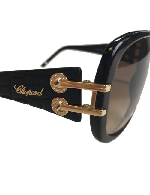 Lunettes de soleil CHOPARD écaille marron foncé et branches noires