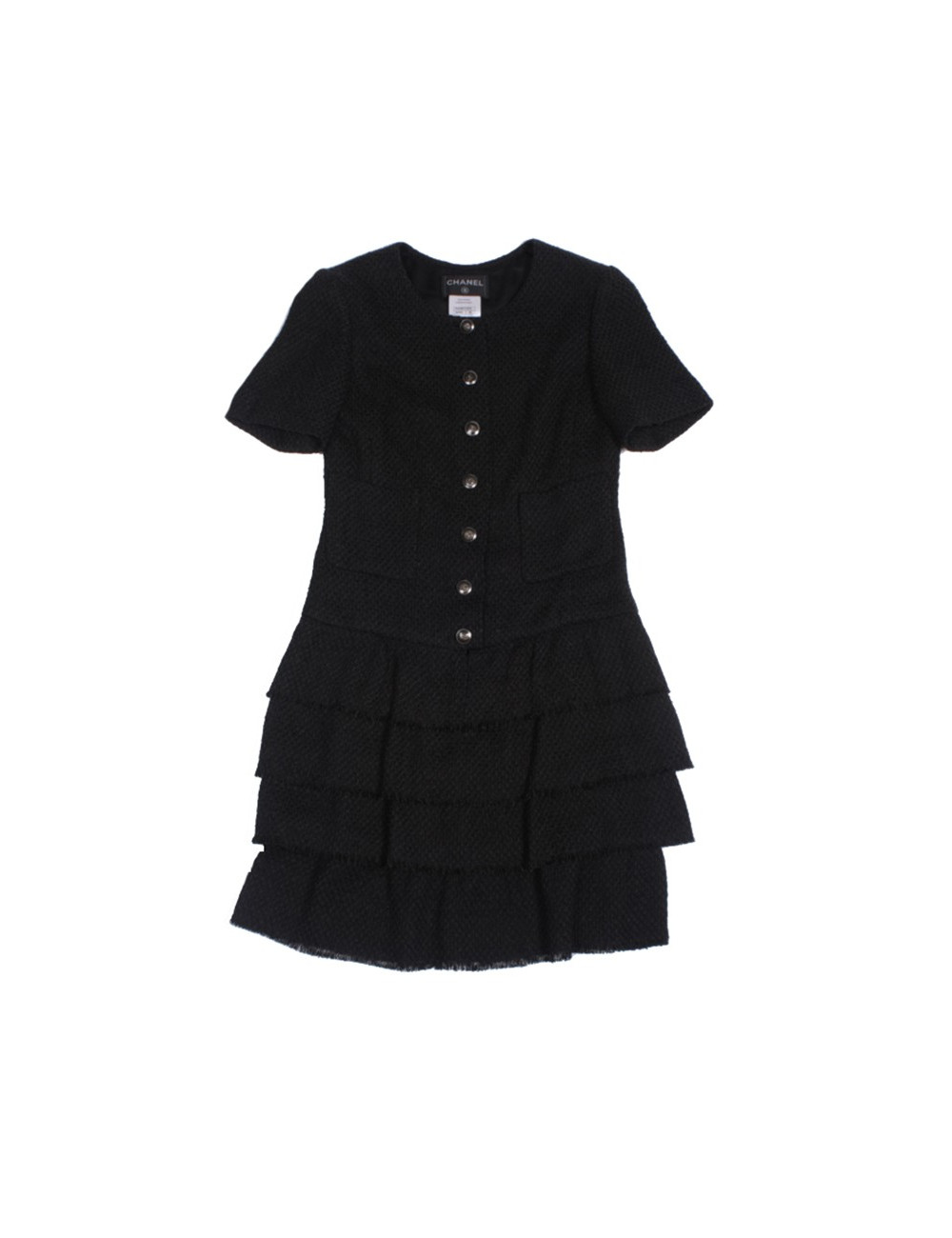 Robe CHANEL T 36 FR tweed noir