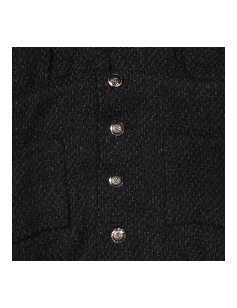 CHANEL T 36 EN black tweed dress