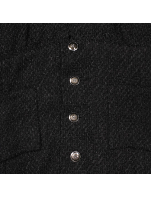 CHANEL T 36 EN black tweed dress