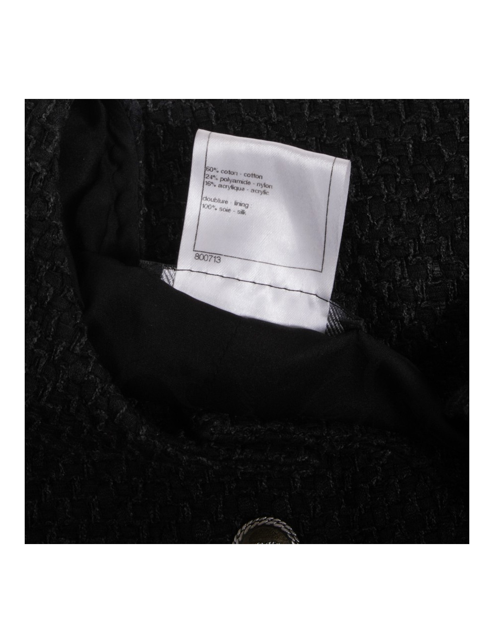 Robe CHANEL T 36 FR tweed noir