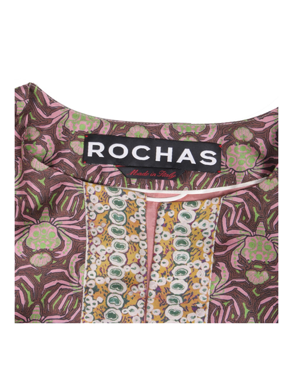 Ensemble veste et pantalon ROCHAS T 44 IT/ 40 FR en soie imprimé rose et marron