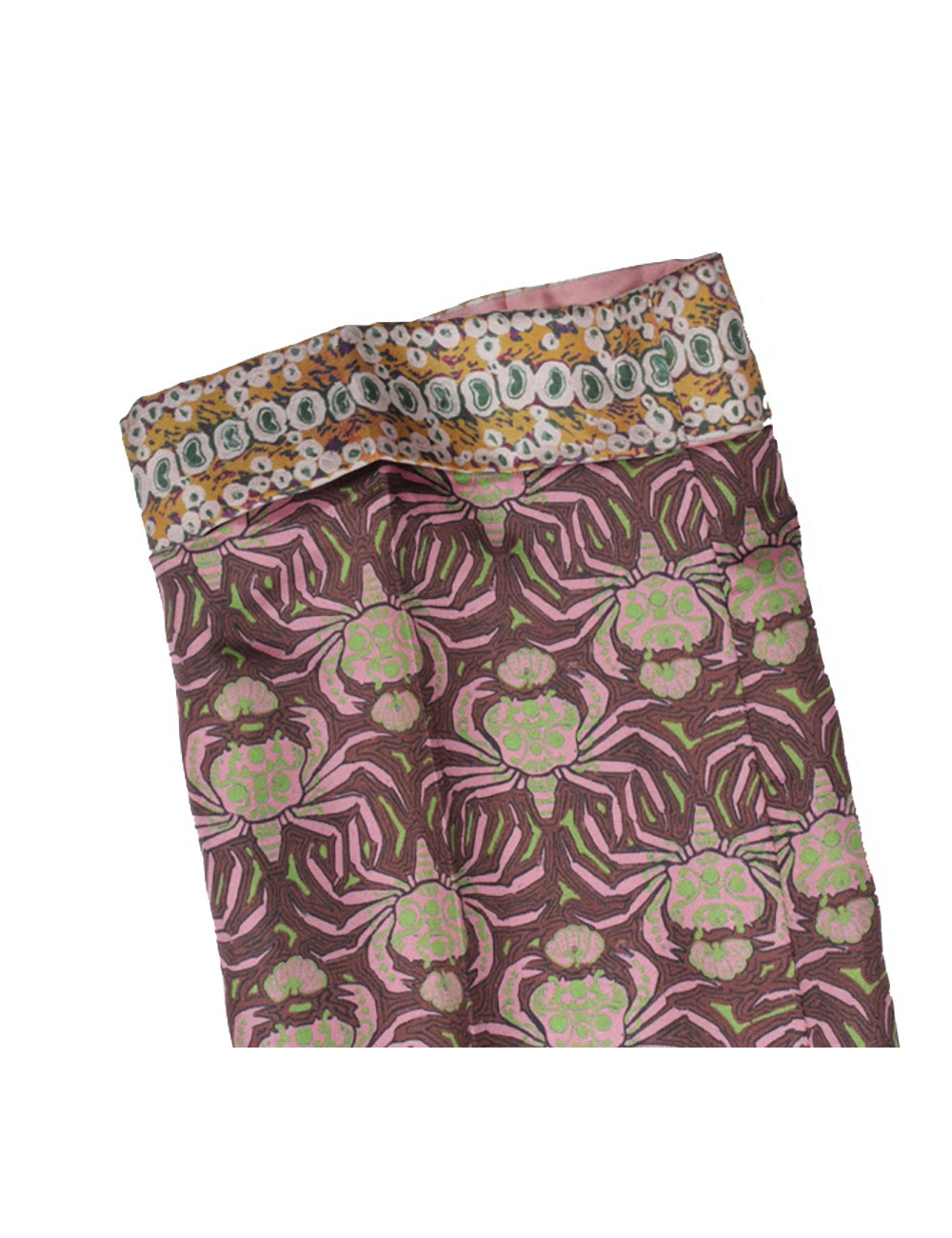 All jacket and pants ROCHAS T 44 IT / EN 40 silk printed pink and Brown