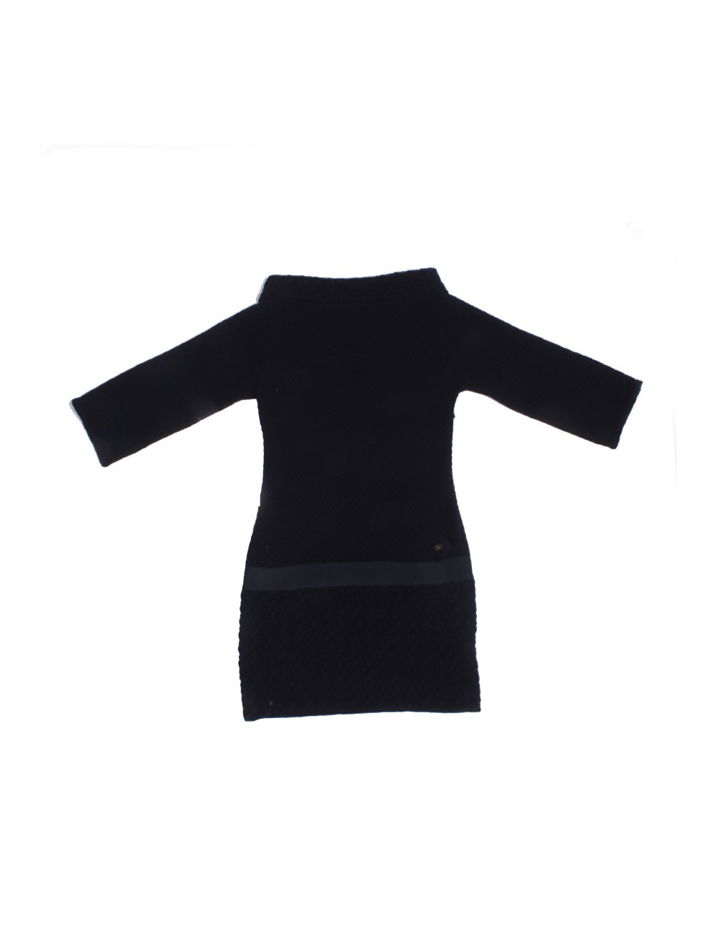 Robe CHANEL T 34 FR en laine bleu marine 