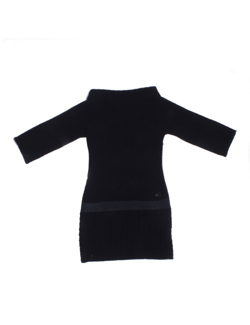 Robe CHANEL T 34 FR en laine bleu marine 