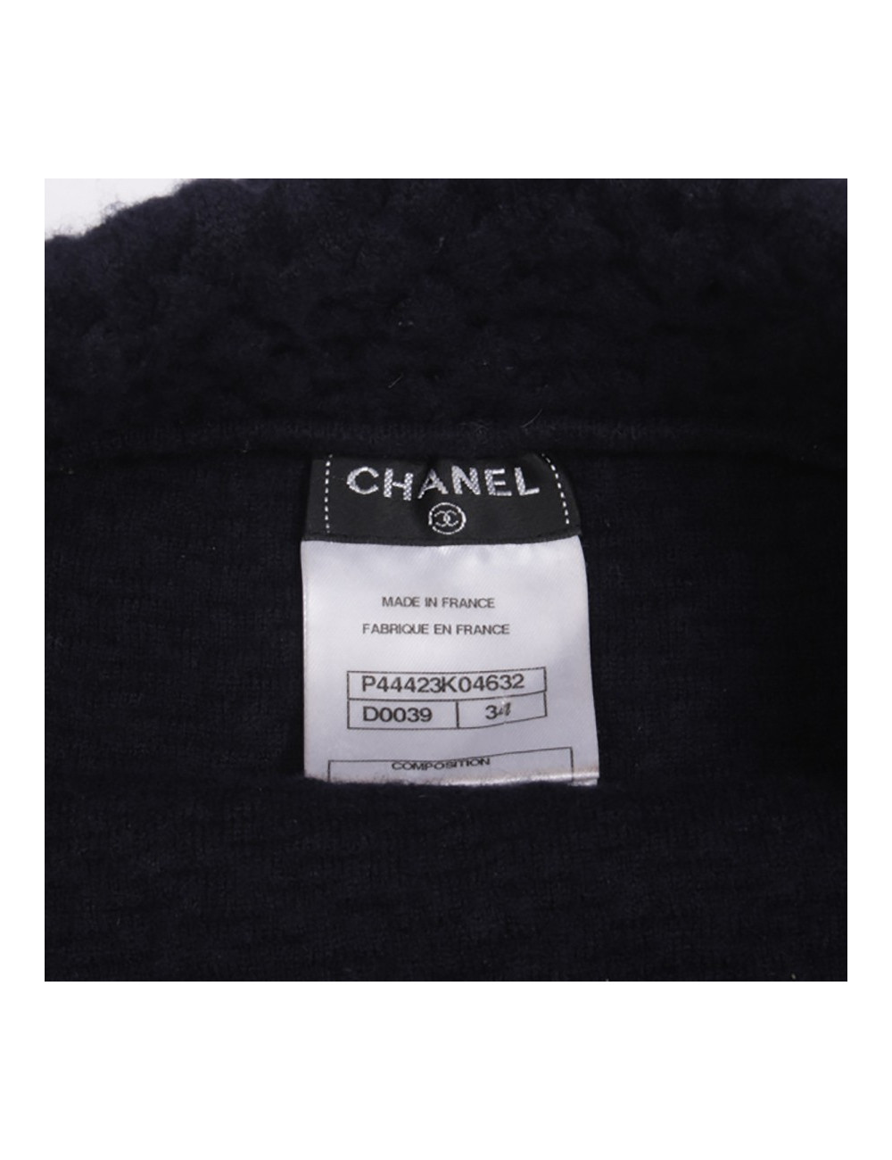 Robe CHANEL T 34 FR en laine bleu marine 