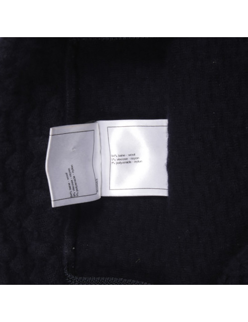 Robe CHANEL T 34 FR en laine bleu marine 