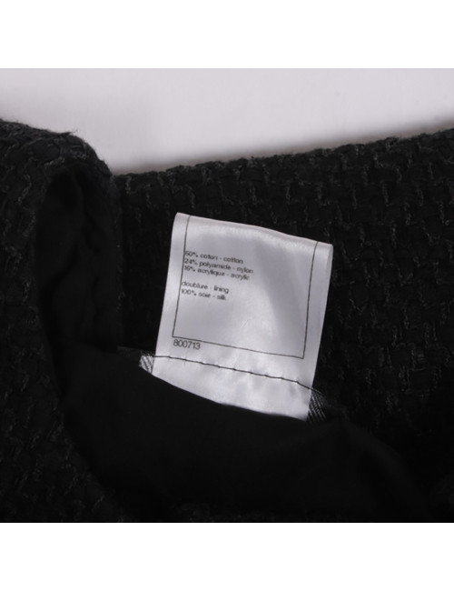 Robe CHANEL T 34 FR en laine bleu marine 